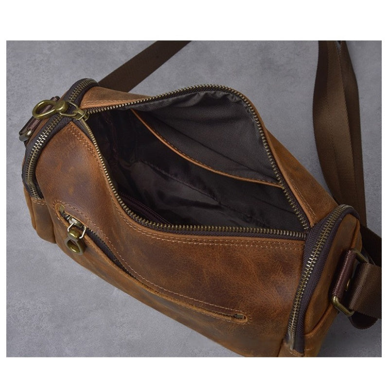 crossbody Full grain Leather Bag Cowhide