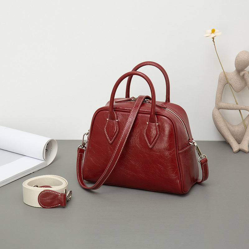 GOKA & MESCHÉ Leather Satchel Handbag – Premium Top-Grain Cowhide Leather Tote