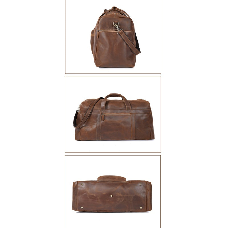 GOKA & MESCHÉ Adventure Duffel – Discover the Ultimate Leather Travel Duffel Bag — Rugged, Refined, Ready for Adventure (BROWN)