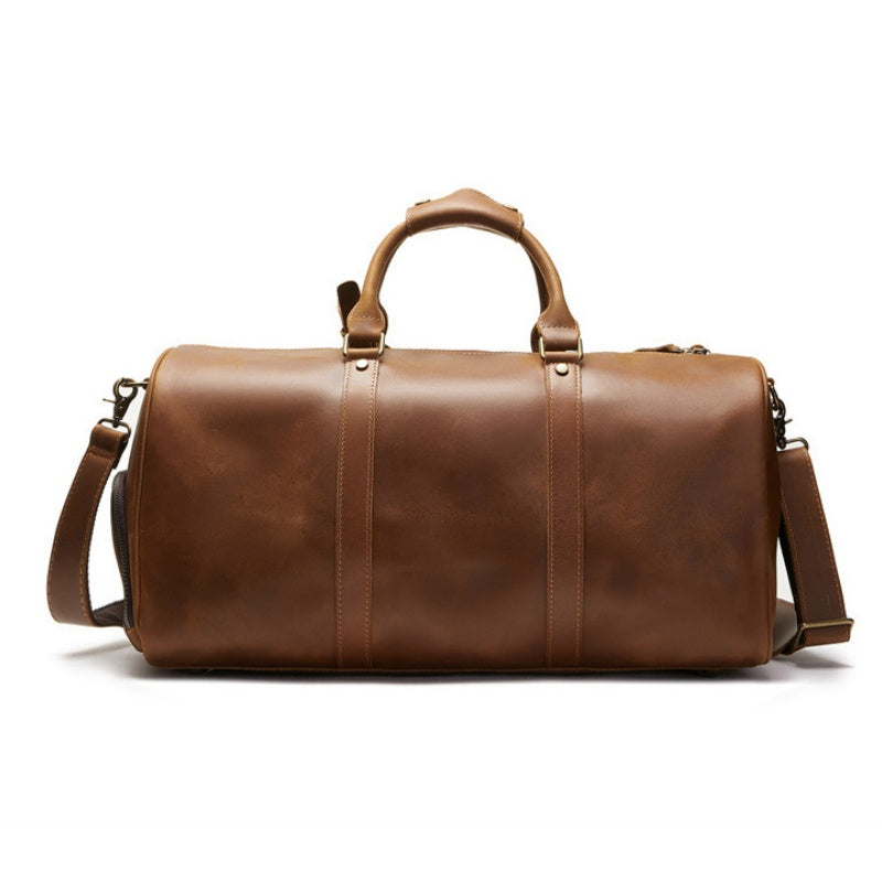 GOKA & MESCHÉ Large Capacity Travel Gym Bag – Overnight Cabin Tote for Men & Women (Brown)