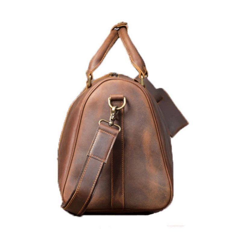 GOKA & MESCHÉ Luxury Full-Grain Leather Duffle Bag – Premium Cowhide Weekender & Travel Bag