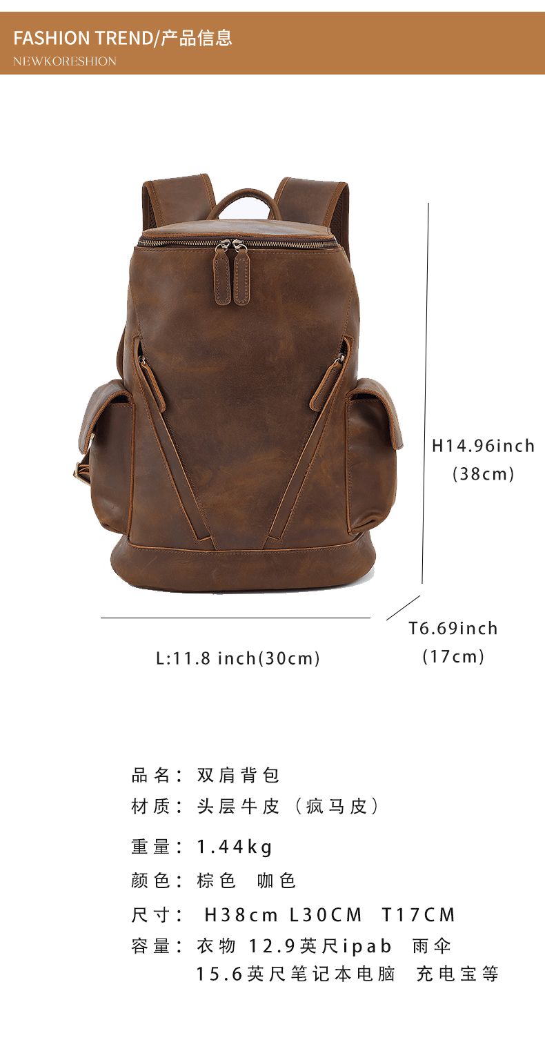 Backpack FULL GRAIN LEATHER GOKA & MESCH'E