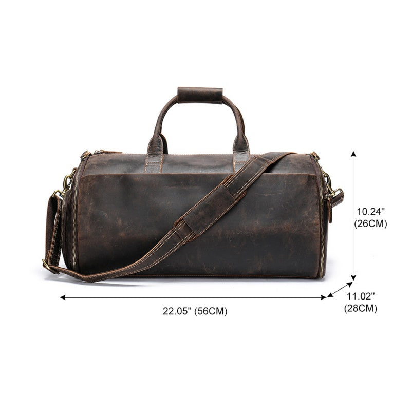 GOKA & MESCHÉ Lightweight Sports Tote – Waterproof Weekend Gear Organizer Bag (Dark Brown)