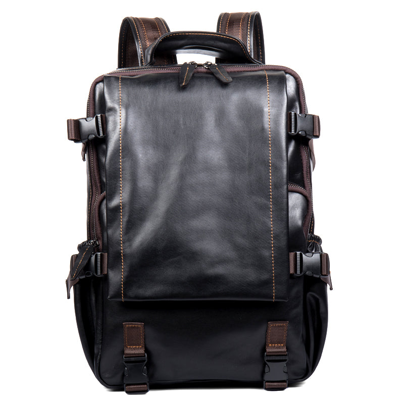 GOKA & MESCHÉ Full-Grain Leather Backpack – Premium Cowhide Travel & Business Bag for Everyday Elegance