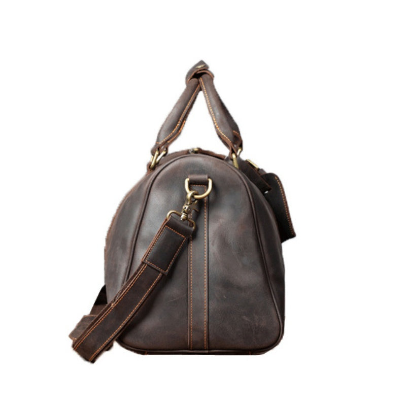 GOKA & MESCHÉ Luxury Full-Grain Leather Duffle Bag – Premium Cowhide Weekender & Travel Bag