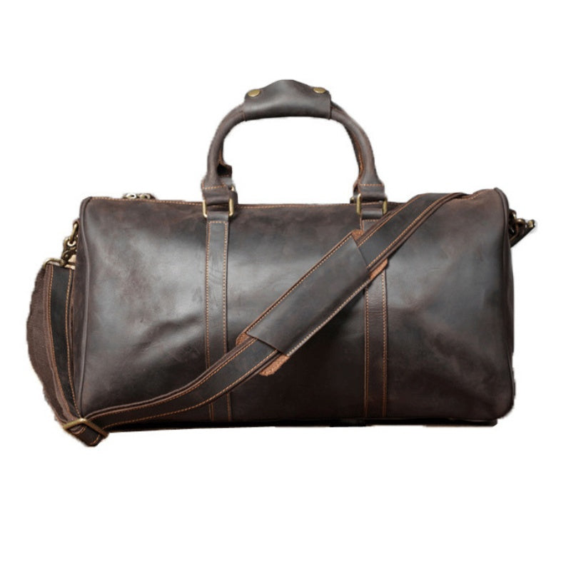 GOKA & MESCHÉ Luxury Full-Grain Leather Duffle Bag – Premium Cowhide Weekender & Travel Bag