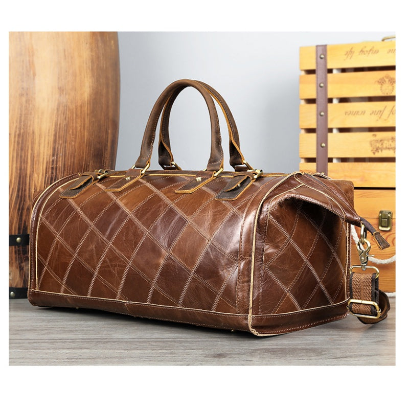 GOKA & MESCHÉ Luxury Weekender Bag – Handmade Leather Tote for Travel, Sports & Business (Luxury Brown)