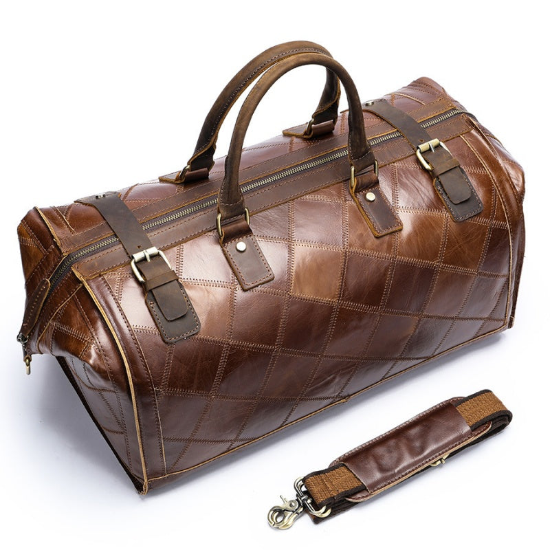 GOKA & MESCHÉ Luxury Weekender Bag – Handmade Leather Tote for Travel, Sports & Business (Luxury Brown)