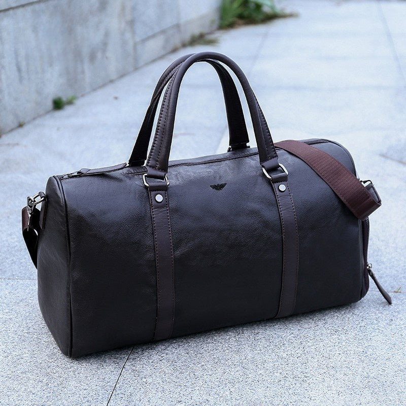 GOKA & MESCHÉ Full-Grain Leather Duffle Bag – Premium Cowhide Travel & Weekender Bag