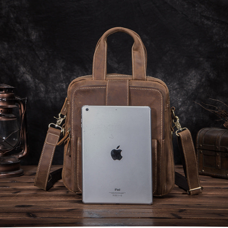 Full Grain Leather Side Strap cross body Unisex Bag