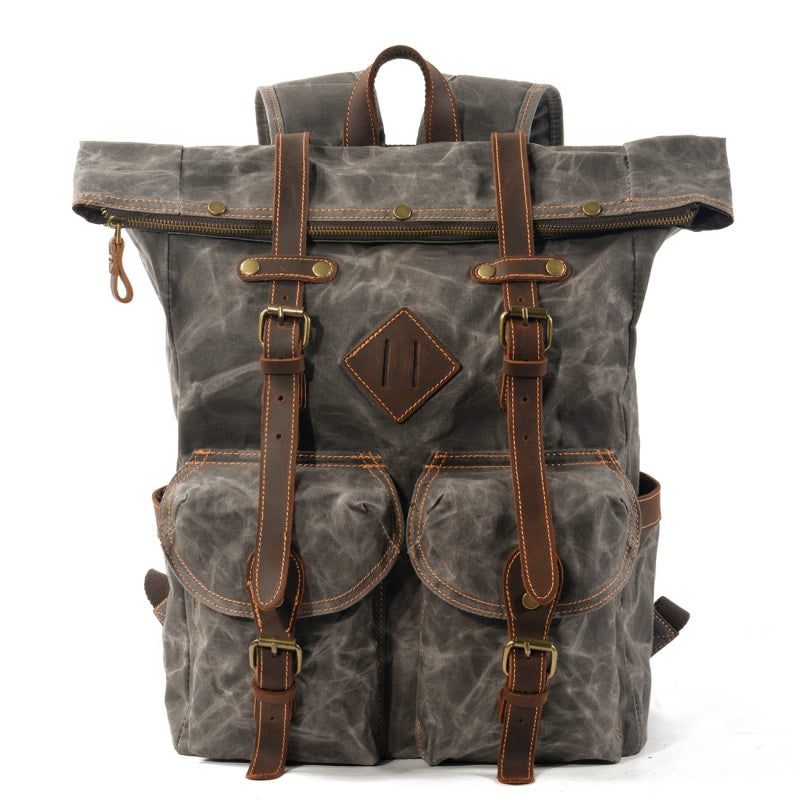 COWHIDE AND OXFORD full grain leather partial Travel Bag