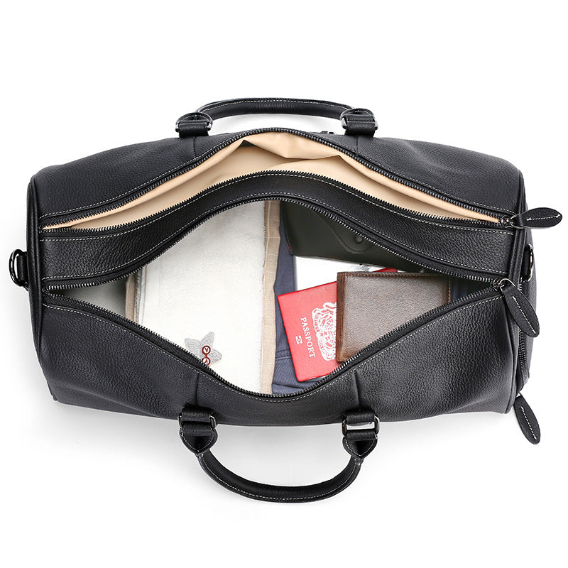 GOKA & MESCHÉ Classic Carryall – Full-Grain Leather Overnight Tote with Shoulder Strap