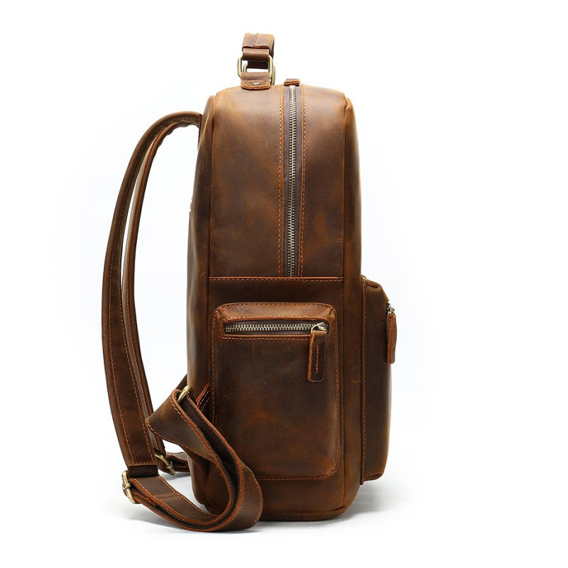 GOKA & MESCHÉ Premium Full-Grain Leather Backpack – Luxury Cowhide Bag for Travel, Business & Everyday Elegance