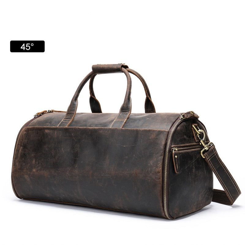 GOKA & MESCHÉ Lightweight Sports Tote – Waterproof Weekend Gear Organizer Bag (Dark Brown)