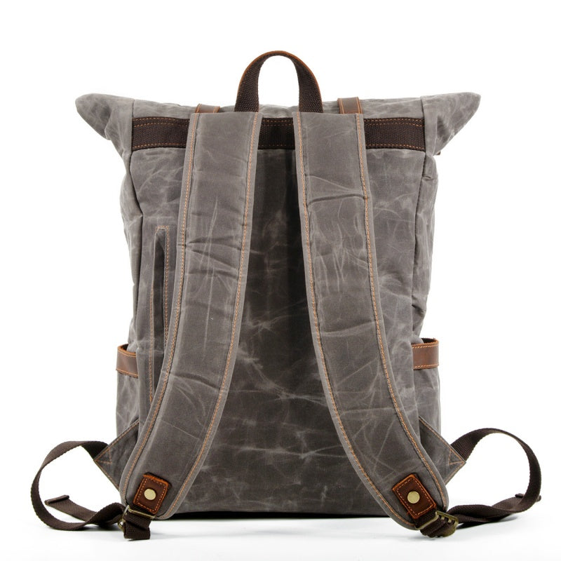 GOKA & MESCHÉ Cowhide & Oxford Travel Bag – Full-Grain Leather & Oxford Canvas Hybrid for Business & Leisure