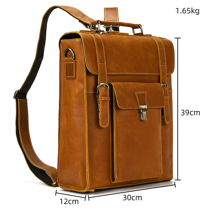 GOKA & MESCHÉ Full-Grain Cowhide Leather Bag – Premium Handcrafted Travel & Business Bag