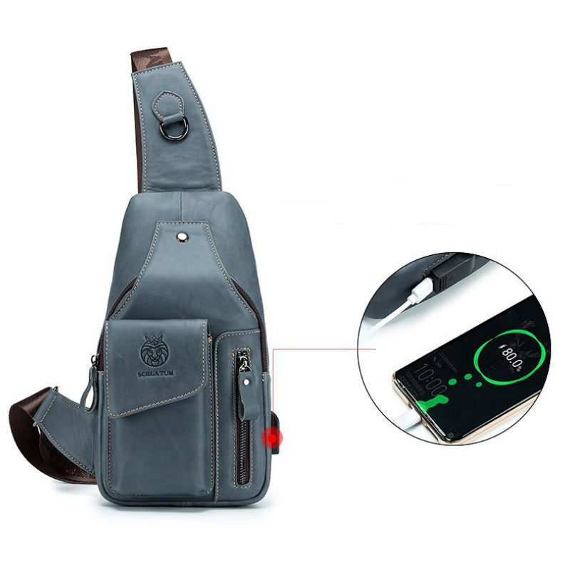 Full Grain Premium Leather Chest Bag