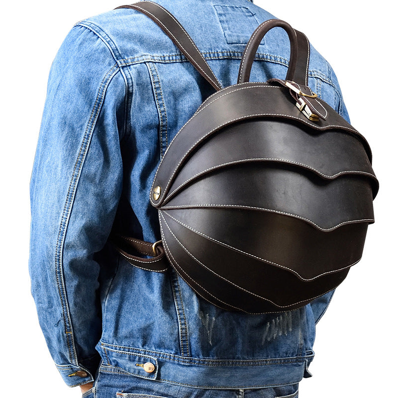 GOKA & MESCHÉ Sensei Turtle Shell Backpack – Full-Grain Leather Luxury Bag with Unique & Modern Design