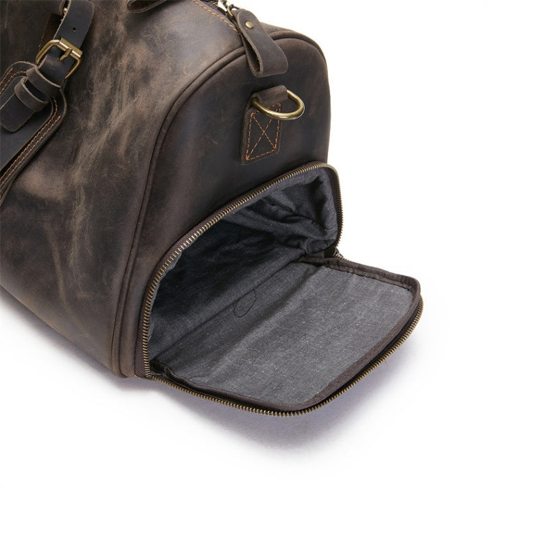 GOKA & MESCHÉ Large Capacity Travel Gym Bag – Overnight Cabin Tote for Men & Women (Brown)