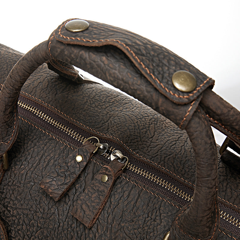 GOKA & MESCHÉ Luxury Full-Grain Leather Duffle Bag – Premium Cowhide Weekender & Travel Bag