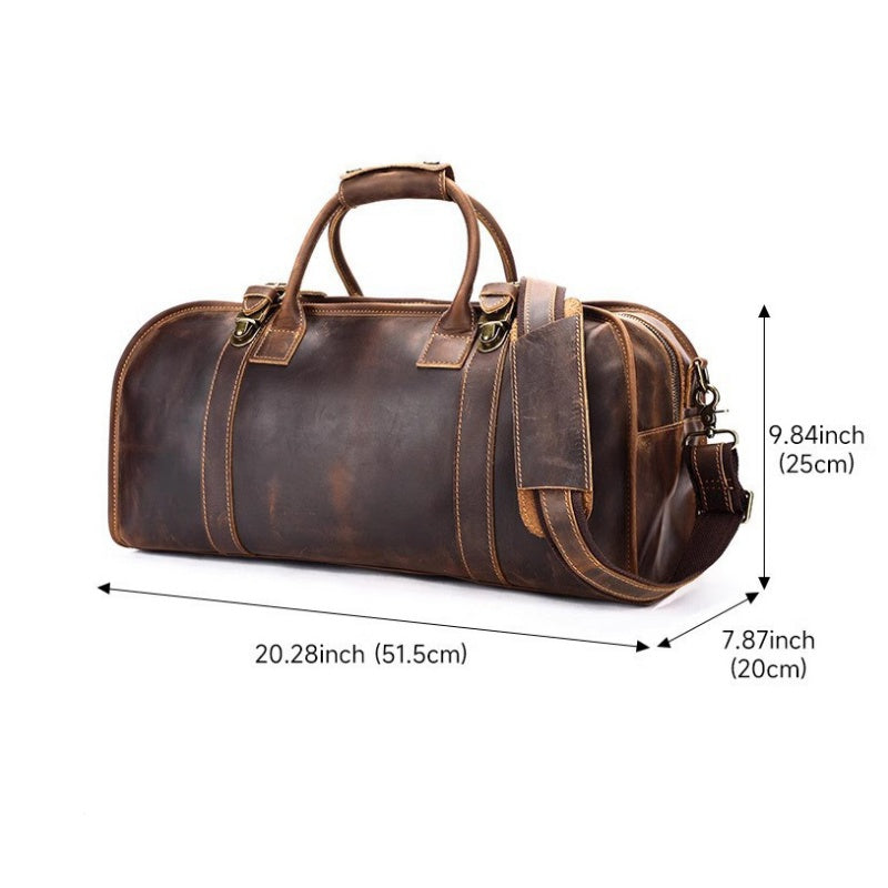 GOKA & MESCHÉ Lightweight Sports Tote – Waterproof Weekend Gear Organizer Bag (Dark Brown)