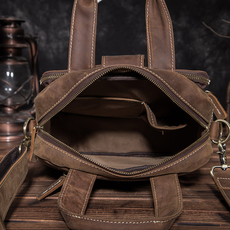 Full Grain Leather Side Strap cross body Unisex Bag