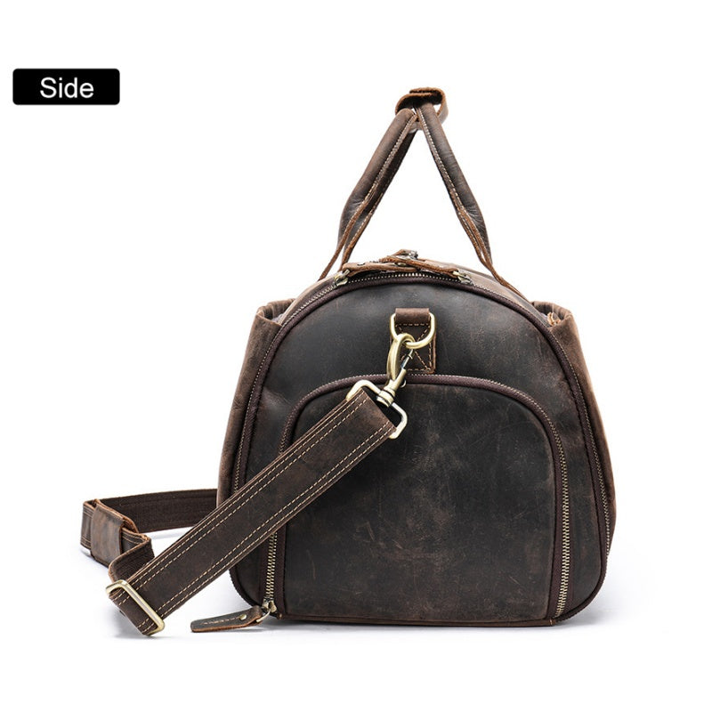 GOKA & MESCHÉ Lightweight Sports Tote – Waterproof Weekend Gear Organizer Bag (Dark Brown)