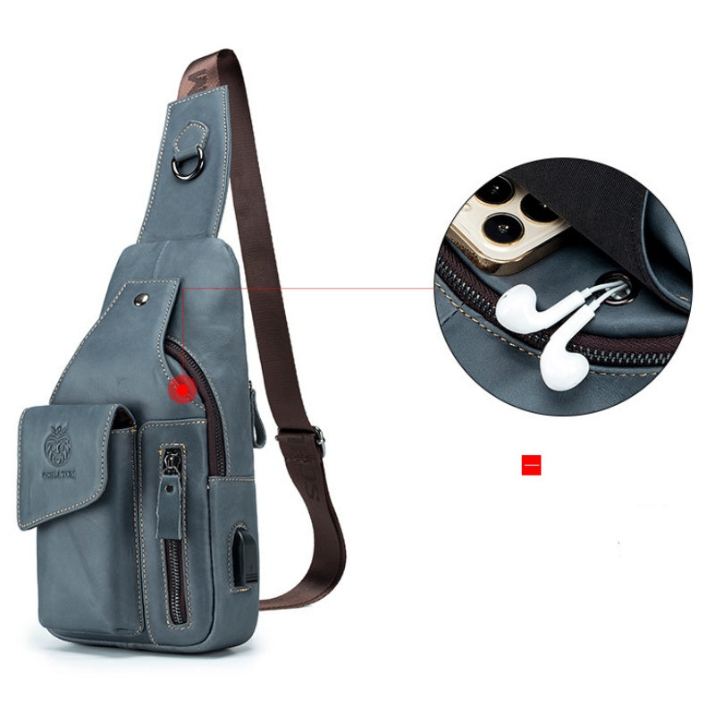Full Grain Premium Leather Chest Bag