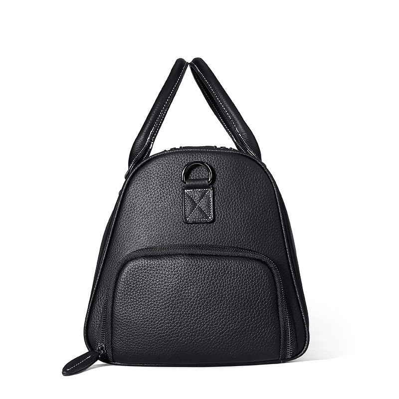 GOKA & MESCHÉ Classic Carryall – Full-Grain Leather Overnight Tote with Shoulder Strap