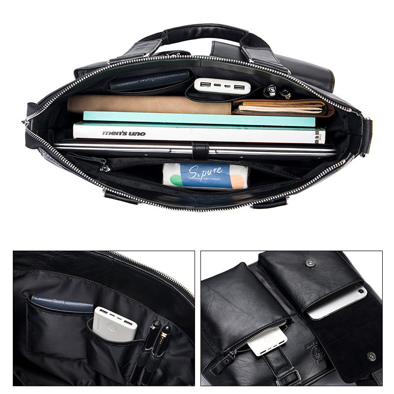 Office Bag Full Grain Leather Cross Body