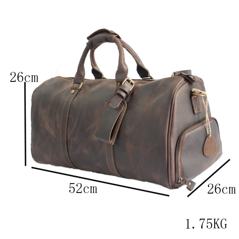 GOKA & MESCHÉ Large Capacity Travel Gym Bag – Overnight Cabin Tote for Men & Women (Brown)