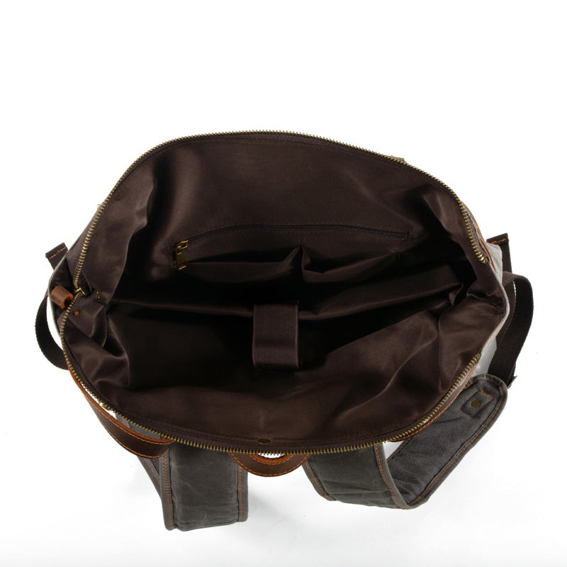 COWHIDE AND OXFORD full grain leather partial Travel Bag