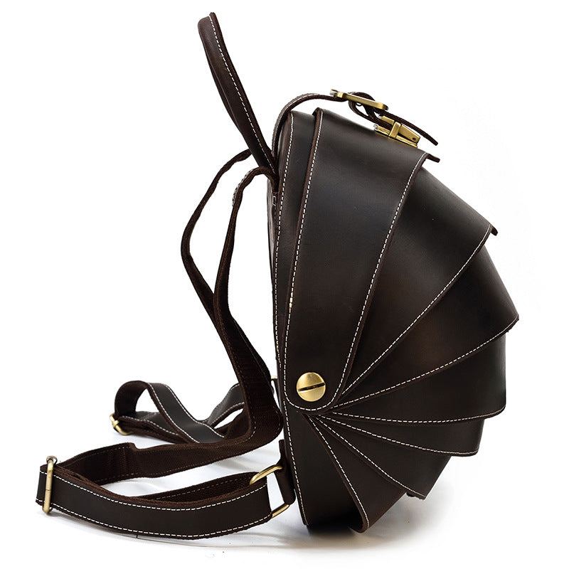 GOKA & MESCHÉ Sensei Turtle Shell Backpack – Full-Grain Leather Luxury Bag with Unique & Modern Design