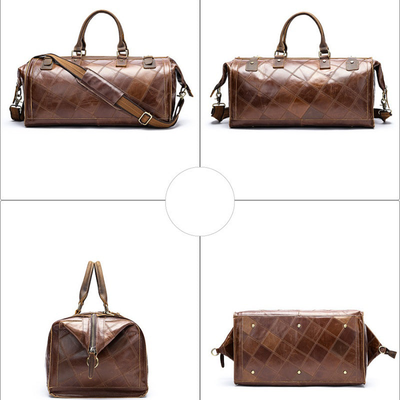 GOKA & MESCHÉ Luxury Weekender Bag – Handmade Leather Tote for Travel, Sports & Business (Luxury Brown)