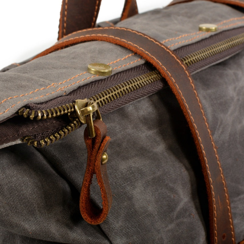 COWHIDE AND OXFORD full grain leather partial Travel Bag