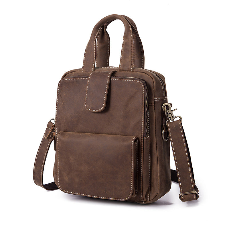 Full Grain Leather Side Strap cross body Unisex Bag