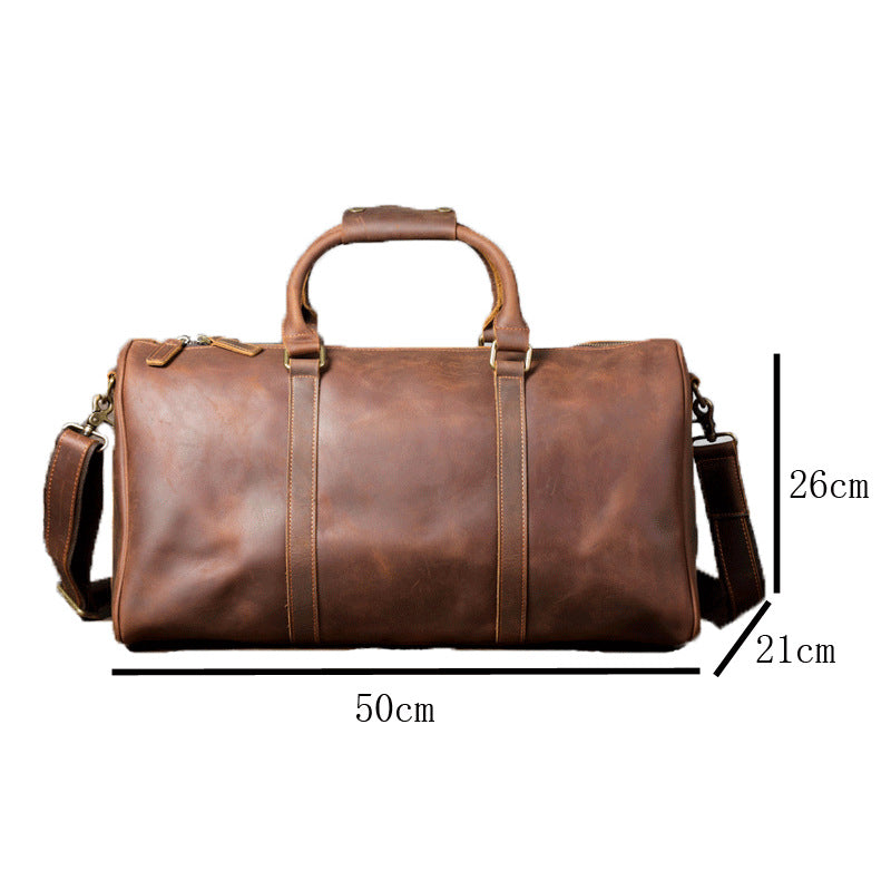 GOKA & MESCHÉ Luxury Full-Grain Leather Duffle Bag – Premium Cowhide Weekender & Travel Bag