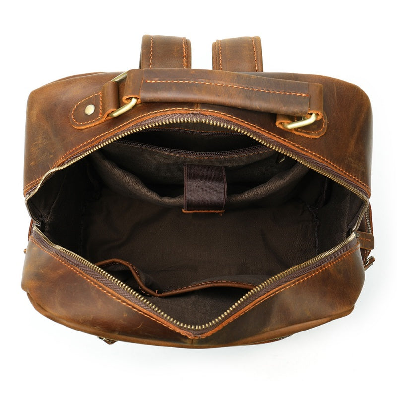 GOKA & MESCHÉ Premium Full-Grain Leather Backpack – Luxury Cowhide Bag for Travel, Business & Everyday Elegance