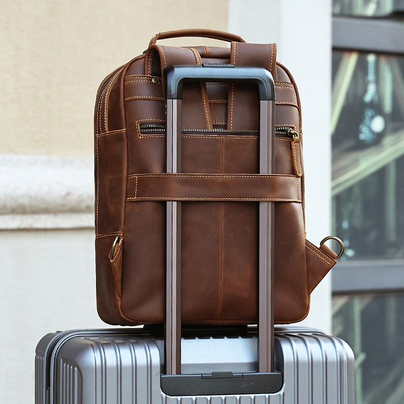 GOKA & MESCHÉ Full-Grain Cowhide Leather Travel Bag – Premium Handcrafted Weekender for Business & Leisure