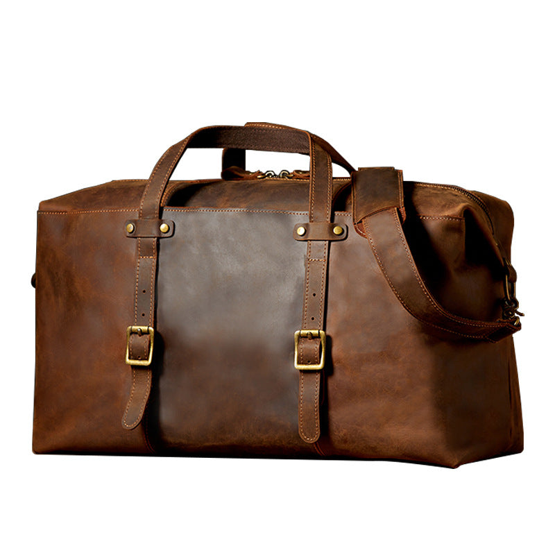 GOKA & MESCHÉ Adventure Duffel – Rugged Canvas & Leather Trim Travel Organizer Bag (Brown)