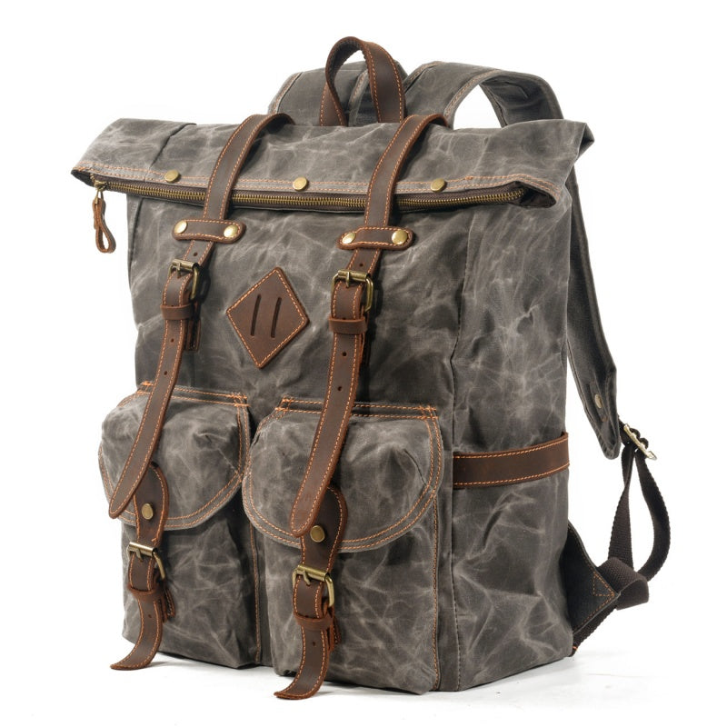 COWHIDE AND OXFORD full grain leather partial Travel Bag