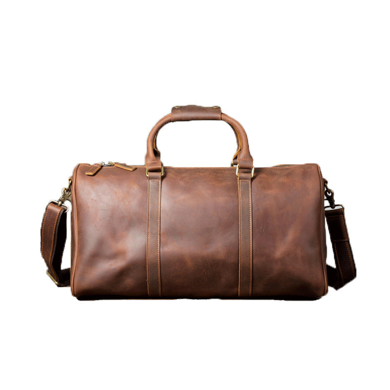 GOKA & MESCHÉ Luxury Full-Grain Leather Duffle Bag – Premium Cowhide Weekender & Travel Bag