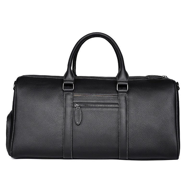 GOKA & MESCHÉ Classic Carryall – Full-Grain Leather Overnight Tote with Shoulder Strap