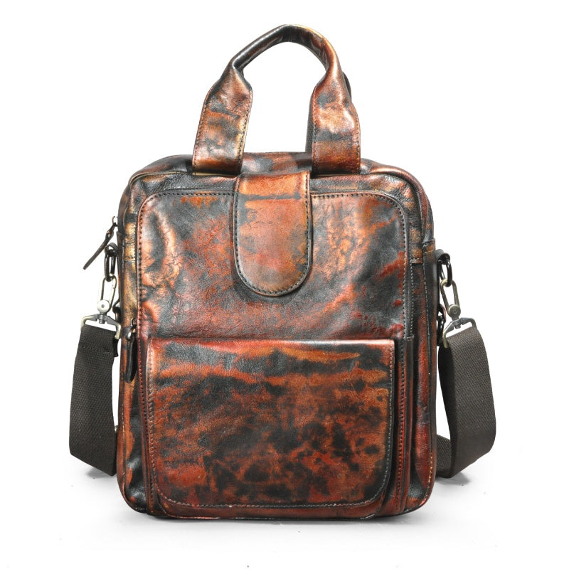 Full Grain Leather Side Strap cross body Unisex Bag