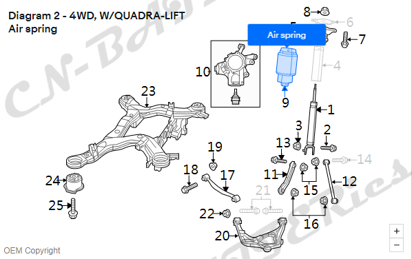 GOKA & MESCH’E Rear Air Suspension Spring – Jeep Grand Cherokee Overland / SRT8 2011–2016 (OE 68029911AB / 68029912AE / 68258355AA)