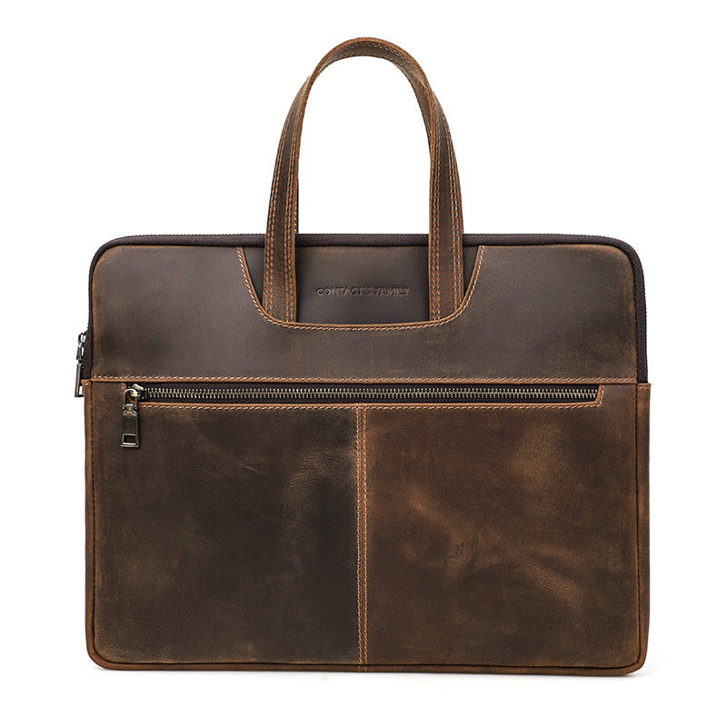 GOKA & MESCHÉ Elegant Tablet Bag – Full-Grain Leather Minimalist Device Carrier for Travel & Business