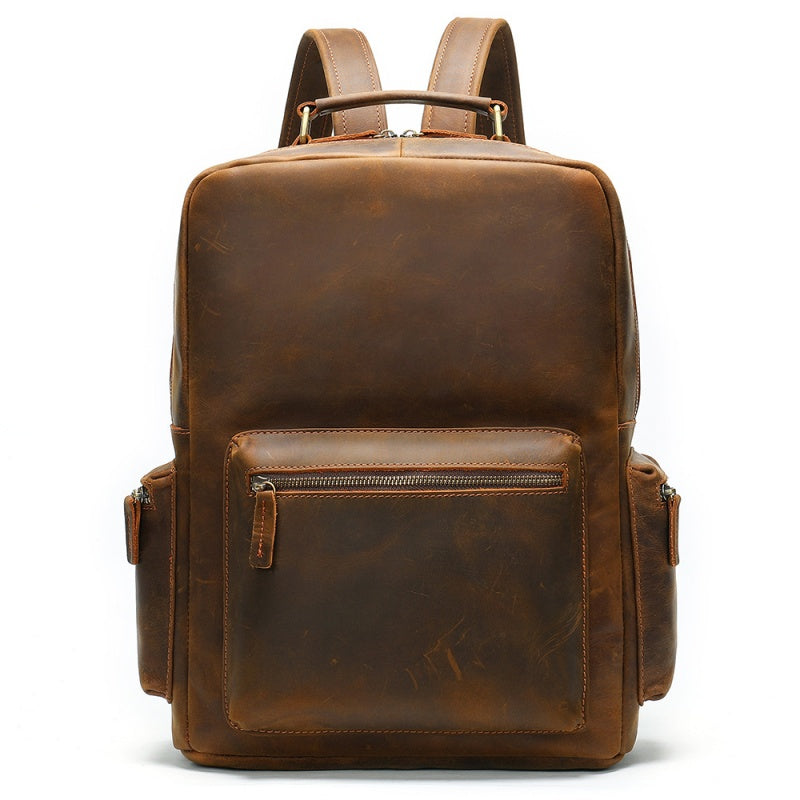 GOKA & MESCHÉ Premium Full-Grain Leather Backpack – Luxury Cowhide Bag for Travel, Business & Everyday Elegance