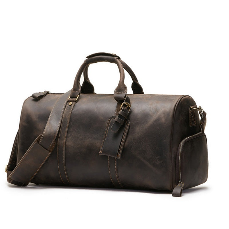 GOKA & MESCHÉ Large Capacity Travel Gym Bag – Overnight Cabin Tote for Men & Women (Brown)