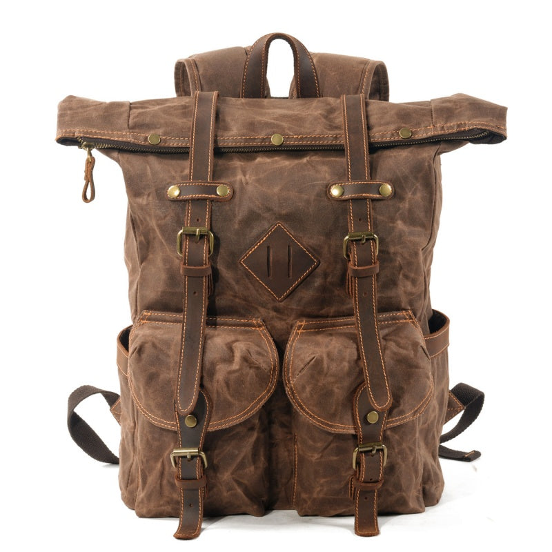COWHIDE AND OXFORD full grain leather partial Travel Bag
