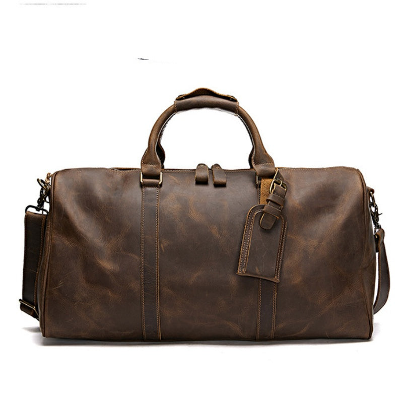 GOKA & MESCHÉ Luxury Full-Grain Leather Duffle Bag – Premium Cowhide Weekender & Travel Bag